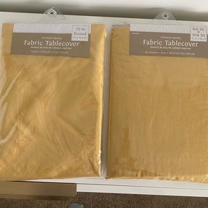 2 Premium Gold Fabric Tablecloths tablecovers